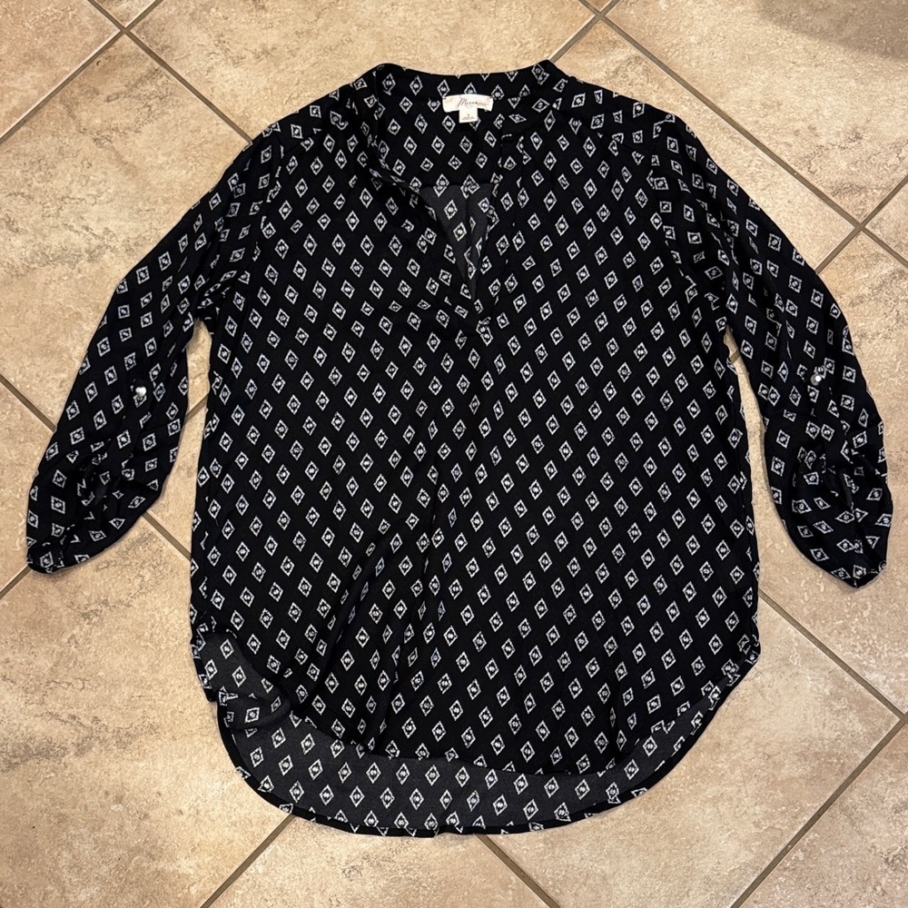 Misia Black and White Patterned Blouse